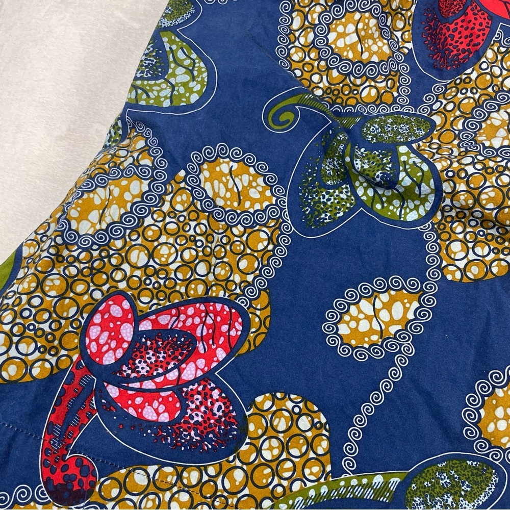 Anthropologie Made in Rwanda Ikinimbe Dress Size 4 Rare Blue Boho Floral Artisan - Picture 8 of 8